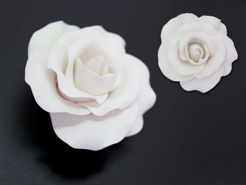 Large White Gumpaste Rose - Click Image to Close